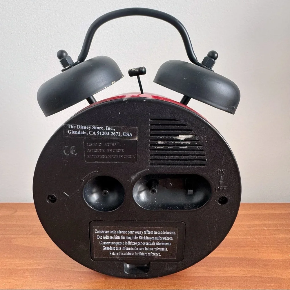 Mickey Mouse Pluto alarm clock ⏰ Disney red Vintage Y2K Kid Bedroom Classic Fun